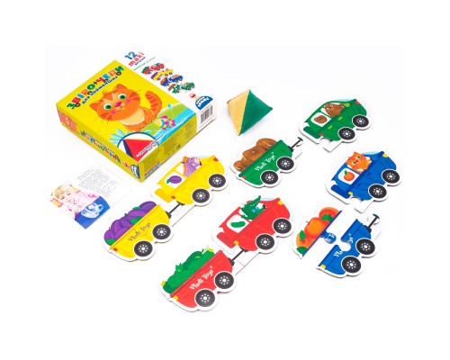 Розвиваюча іграшка Vladi Toys Гра з м'якою пірамідкою Звірочепи для найменших (укр) (VT2906-01)