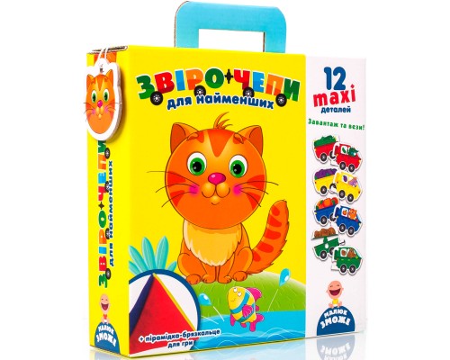 Розвиваюча іграшка Vladi Toys Гра з м'якою пірамідкою Звірочепи для найменших (укр) (VT2906-01)