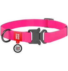 Нашийник для тварин WAUDOG Waterproof з QR паспортом L Ш 25 мм Д 31-49 см(рожевий) (27867)