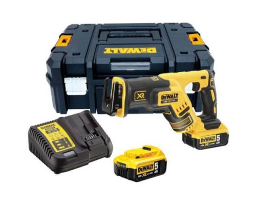 Шабельна пила DeWALT 18В XR Li-lon, безщіткова, 0 - 2900 хід/хв, 2x5Ah, ЗУ, кейс TSTAK (DCS367P2)