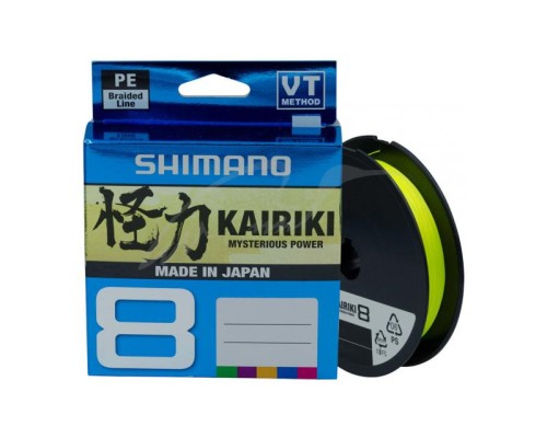 Шнур Shimano Kairiki 8 PE Yellow 150m 0.19mm 12.0kg (59WPLA58R34)