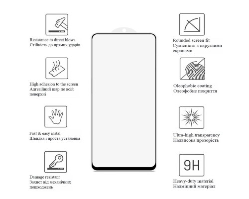 Скло захисне Drobak Google Pixel 6a Black Frame A+ (717158)
