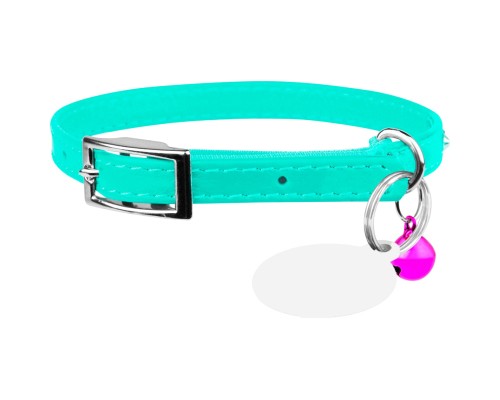 Нашийник для тварин WAUDOG GLAMOUR з резинкою і стразами для кішок (ментоловий) (325413)