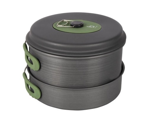 Набір туристичного посуду Bo-Camp Explorer 4 Pieces Hard Anodized Grey/Green (2200244)