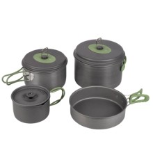 Набір туристичного посуду Bo-Camp Explorer 4 Pieces Hard Anodized Grey/Green (2200244)