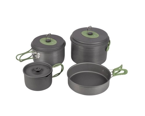 Набір туристичного посуду Bo-Camp Explorer 4 Pieces Hard Anodized Grey/Green (2200244)