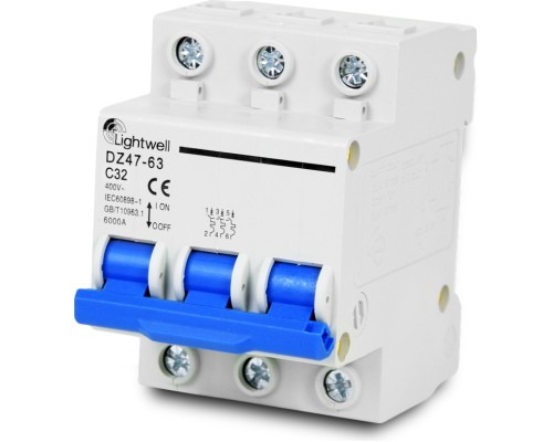 Диференційне реле (ПЗВ) Lightwell MCB 3P 32A