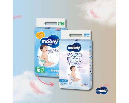 Підгузки Moony Unicharm Розмір M 6-11 кг, 56 шт (4903111141937)