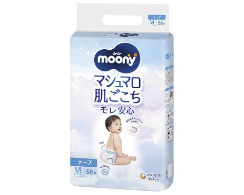 Підгузки Moony Unicharm Розмір M 6-11 кг, 56 шт (4903111141937)