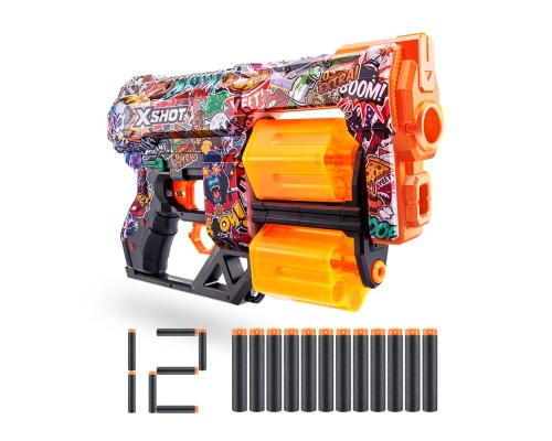 Іграшкова зброя Zuru X-Shot Швидкострільний бластер Skins Dread Sketch (12 патронів) (36517H)