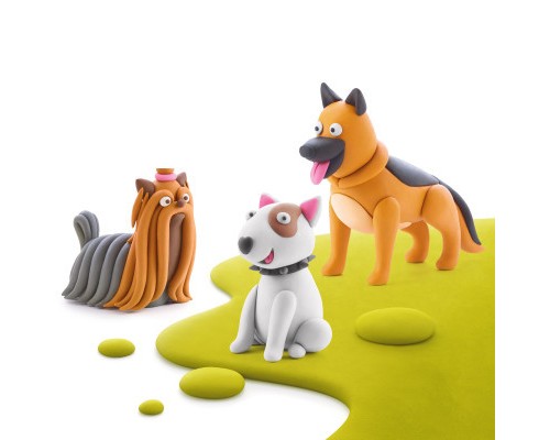 Набір для творчості Lipaka пластиліну - Собачі історії: Йорк, Бультер'єр, Вівчарка (60048-UA01)