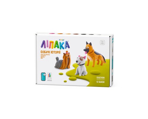 Набір для творчості Lipaka пластиліну - Собачі історії: Йорк, Бультер'єр, Вівчарка (60048-UA01)