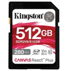 Карта пам'яті Kingston 512GB SDXC class 10 UHS-II U3 Canvas React Plus (SDR2V6/512GB)
