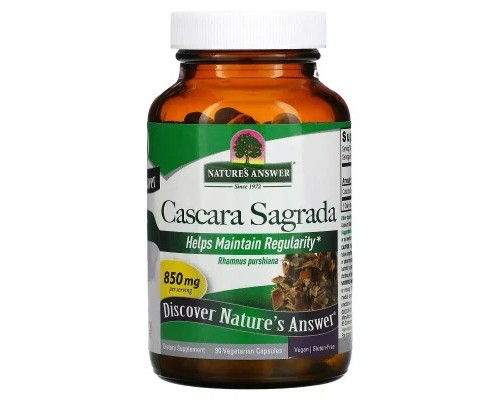 Трави Nature's Answer Каскара Саграда, 850 мг, Cascara Sagrada, 90 вегетаріанських капс (NTA-16142)