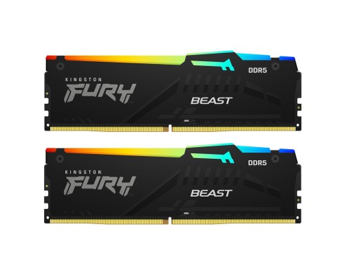 Модуль пам'яті для комп'ютера DDR5 32GB (2x16GB) 6400 MHz Beast RGB EXPO Kingston Fury (ex.HyperX) (KF564C32BBEAK2-32)