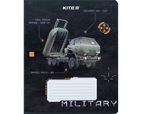 Зошит Kite Мілітарі 12 аркушів, клітинка (K24-232-3)