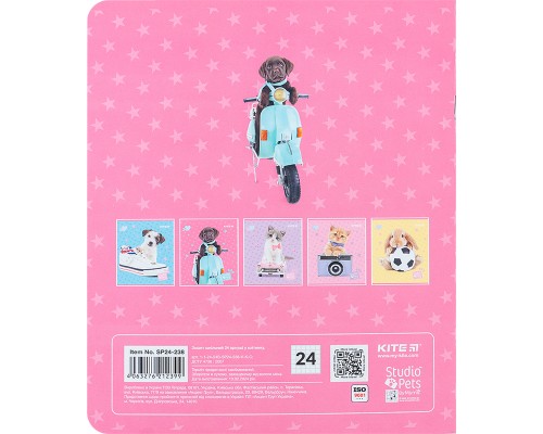 Зошит Kite Studio Pets 24 аркушів, клітинка (SP24-238)