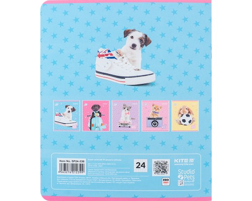 Зошит Kite Studio Pets 24 аркушів, клітинка (SP24-238)