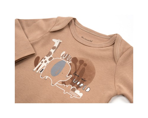 Набір дитячого одягу Miniworld зі звірятками (18004-62B-brown)