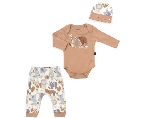 Набір дитячого одягу Miniworld зі звірятками (18004-62B-brown)