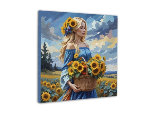 Картина по номерам Santi Кошик з соняшниками 40 х 40 см (955057)