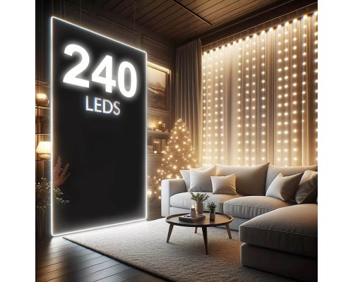 Гірлянда ColorWay Штора завіса 3 x 2 м 240 LED USB теплий колір (CW-GW-240L32U)