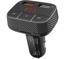 FM модулятор Promate SmarTune 2+ BLUETOOTH 5.0 USB QC 3.0 AUX/SD/USB BLACK (smartune-2+.black)