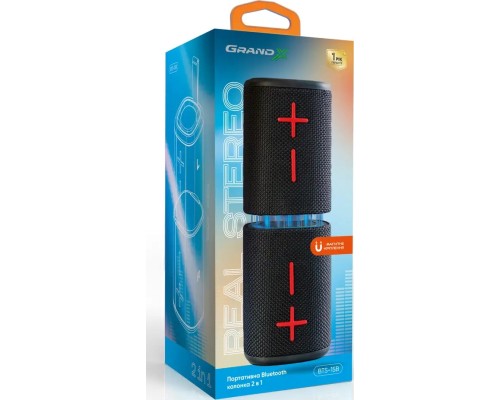 Акустична система Grand-X Bluetooth 2 в 1 Black (BTS-15DB)
