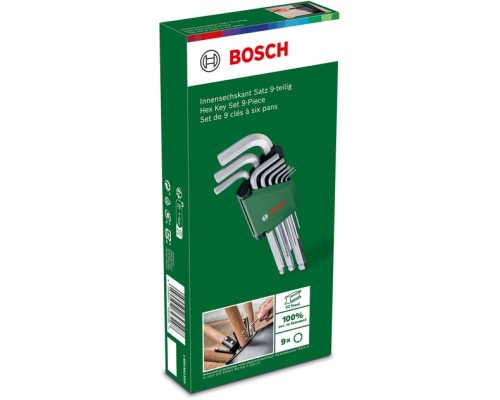 Ключ Bosch шестигранний, набір 9шт, кулястий наконечник (1.600.A02.BX9)