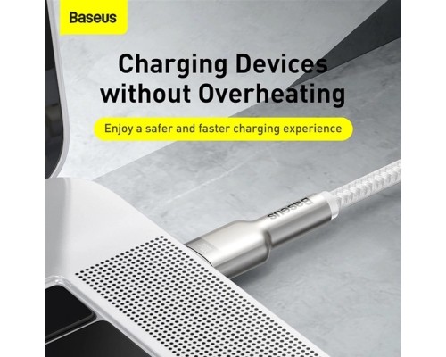 Дата кабель USB-C to USB-C 2.0 mCafule Metal PD 100W white Baseus (CATJK-D02)