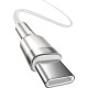 Дата кабель USB-C to USB-C 2.0 mCafule Metal PD 100W white Baseus (CATJK-D02)