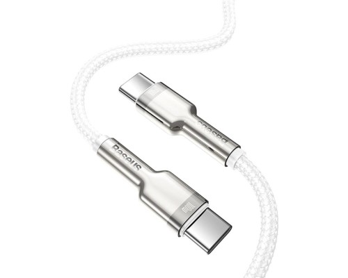 Дата кабель USB-C to USB-C 2.0 mCafule Metal PD 100W white Baseus (CATJK-D02)
