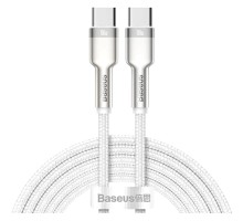 Дата кабель USB-C to USB-C 2.0 mCafule Metal PD 100W white Baseus (CATJK-D02)
