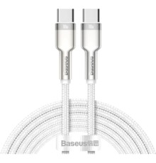 Дата кабель USB-C to USB-C 2.0 mCafule Metal PD 100W white Baseus (CATJK-D02)