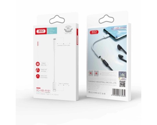 Перехідник USB-C to 3.5mm M XO (NB-R161.white)