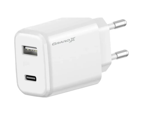 Зарядний пристрій Grand-X CH-890 Fast Charge 1xUSB-C PD20W + 1xUSB QC4.0 + AFC SCP FCP Black (CH-890)