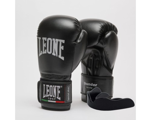 Боксерські рукавички Leone GN383 Thunder Black 8 унцій (GN383_Black_8oz)