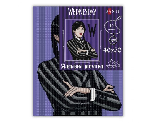 Картина по номерам Santi Wednesday Addams 40х50 см, алмазна мозаїка (955333)