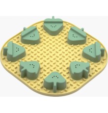 Універсальний посуд для тварин Fiboo Snoopy + fibnoose килимок для злизування ласощів і їжі з елементами гри, жовтий (FIB0262)