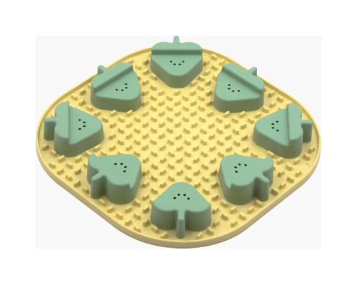 Універсальний посуд для тварин Fiboo Snoopy + fibnoose килимок для злизування ласощів і їжі з елементами гри, жовтий (FIB0262)