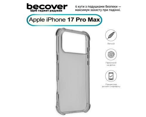Чохол до мобільного телефона BeCover Anti-Shock Apple iPhone 17 Pro Max Grey (713800)