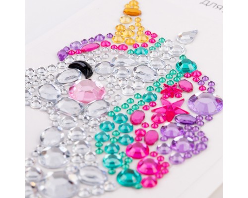 Набір для творчості Santi Єдиноріг аплікація зі страз самоклеючих 7х9 см (743025)