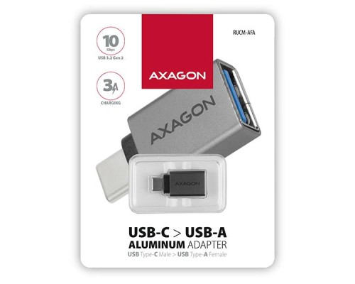 Перехідник OTG USB 3.0 AF to USB-C gray AXAGON (RUCM-AFA)