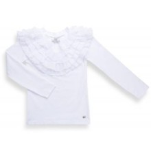 Кофта дитяча Breeze з шифоновими рюшами (9270-128G-white)