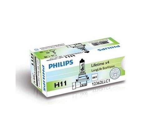 Автолампа Philips H11 LongLife EcoVision, 1шт (12362LLECOC1)