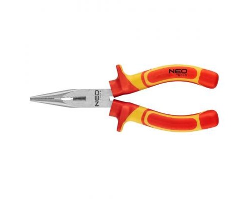 Плоскогубці Neo Tools подовжені прямі 160 мм, 1000 В, CrV, поліровані (01-223)