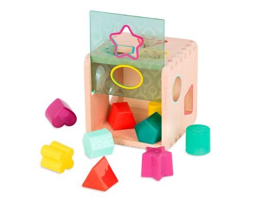 Розвиваюча іграшка Battat дерев'яна іграшка-сортер - Чарівний куб (BX1763Z)