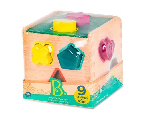 Розвиваюча іграшка Battat дерев'яна іграшка-сортер - Чарівний куб (BX1763Z)