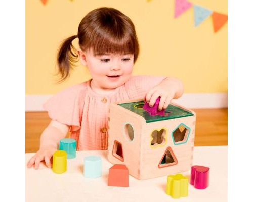 Розвиваюча іграшка Battat дерев'яна іграшка-сортер - Чарівний куб (BX1763Z)