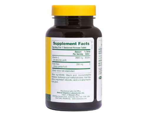 Вітамін Natures Plus Вітамін С, Ultra-C, 2000мг, Nature's Plus, 60 таблеток (NTP2220)